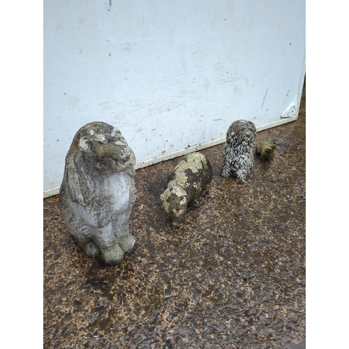 151 - Selection of Concrete Garden Animal Ornaments