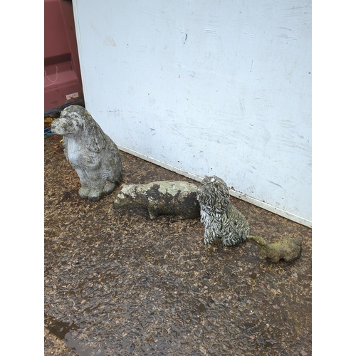 151 - Selection of Concrete Garden Animal Ornaments