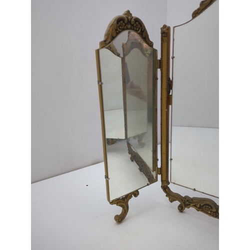 407 - Ornate Triptych Folding Mirror