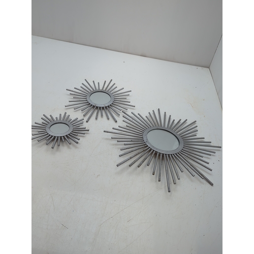 409 - Set of 3 Sunburst Mirrors