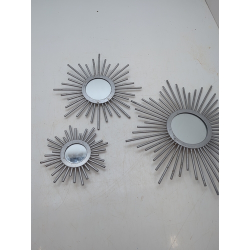 409 - Set of 3 Sunburst Mirrors