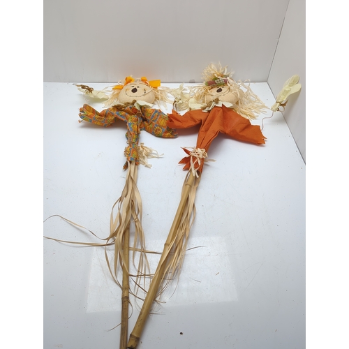 205 - Pair of Scarecrow Garden Decorations