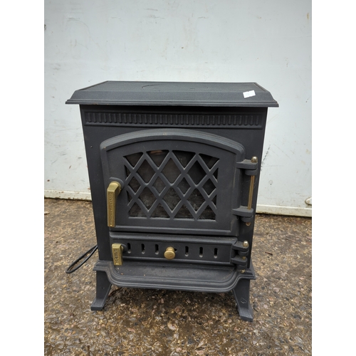 163 - Cast Iron Electric Wood-burning style Heater