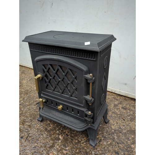 163 - Cast Iron Electric Wood-burning style Heater