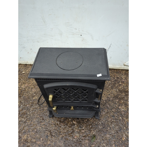 163 - Cast Iron Electric Wood-burning style Heater