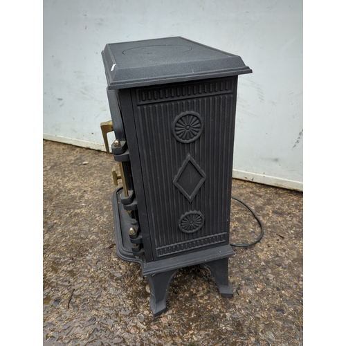 163 - Cast Iron Electric Wood-burning style Heater