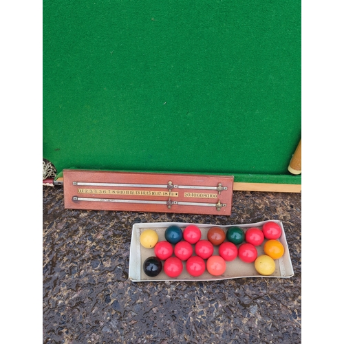 166 - Tabletop Billiards Set with Cues and Balls