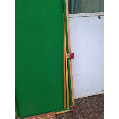 166 - Tabletop Billiards Set with Cues and Balls