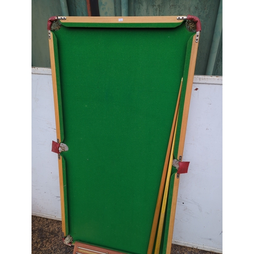 166 - Tabletop Billiards Set with Cues and Balls