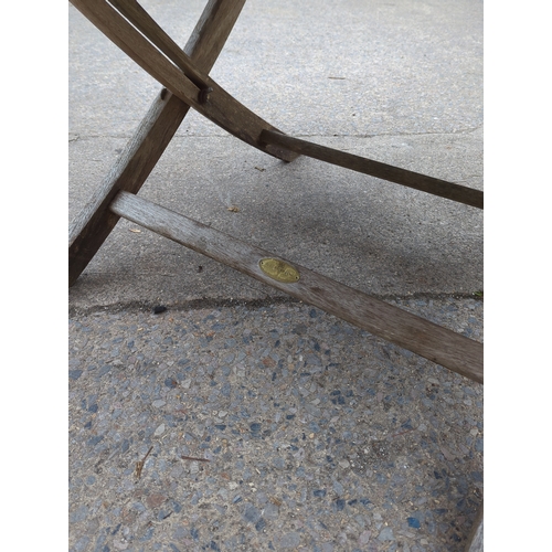 199 - Weathered Teak Round Outdoor Table