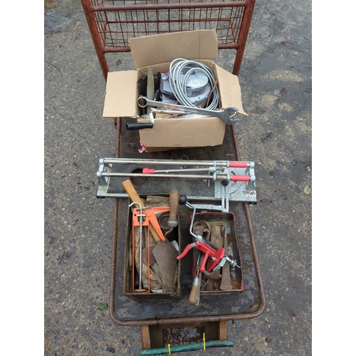 Job lot of tools including clamps and spanners