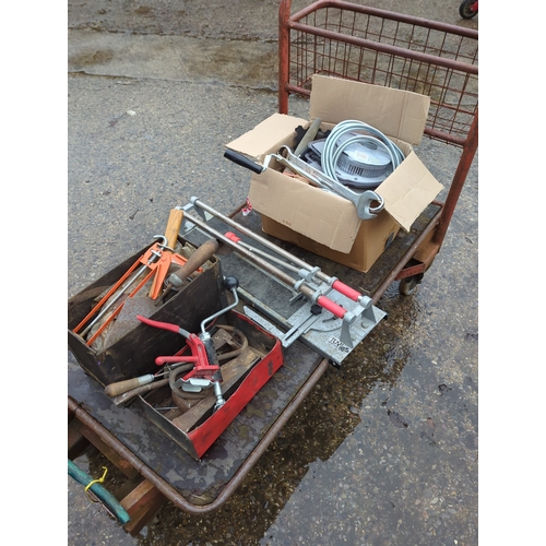 Job lot of tools including clamps and spanners