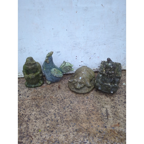 107 - Selection of Garden Statues including Bird and Buddha Figures