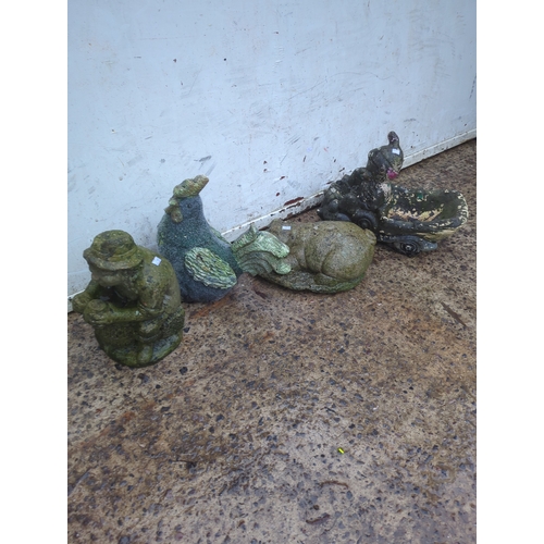 107 - Selection of Garden Statues including Bird and Buddha Figures