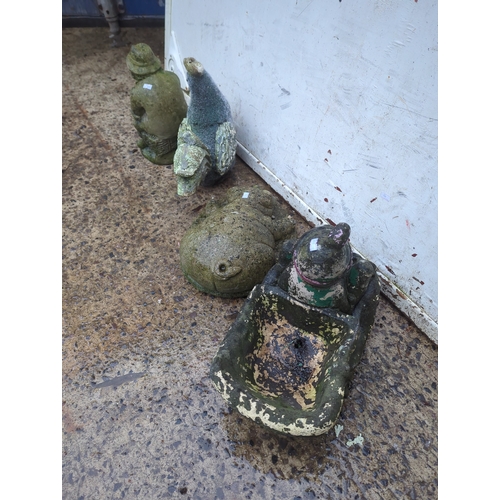 107 - Selection of Garden Statues including Bird and Buddha Figures