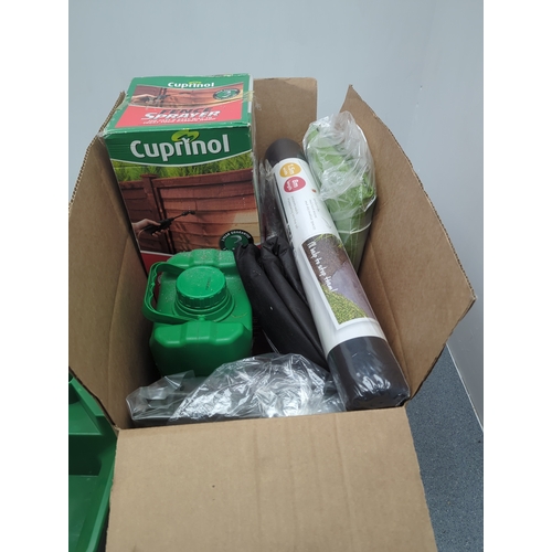 16 - Job lot of garden supplies including Cuprinol Fence Sprayer