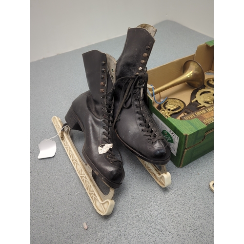 1820 - Selection of Miscellaneous Items including Ice Skates