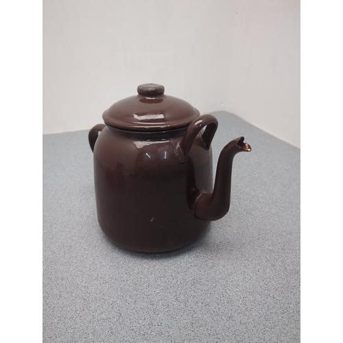 1850 - Glider Brown Enamel Teapot