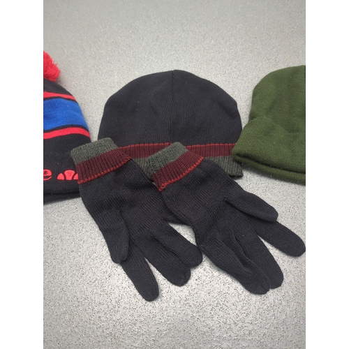 1879 - Lot of Winter Hats and Gloves including Ellesse Beanie