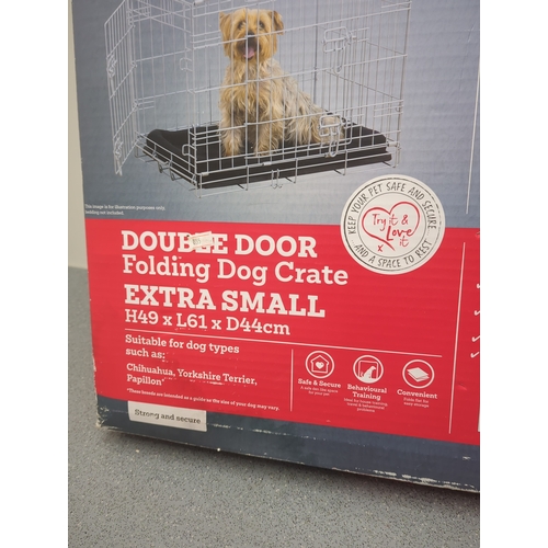 1894 - Pets at Home Double Door Folding Dog Crate Extra Small