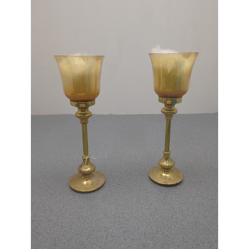 1897 - Pair of Brass Candle Holders