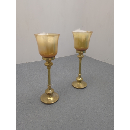 1897 - Pair of Brass Candle Holders