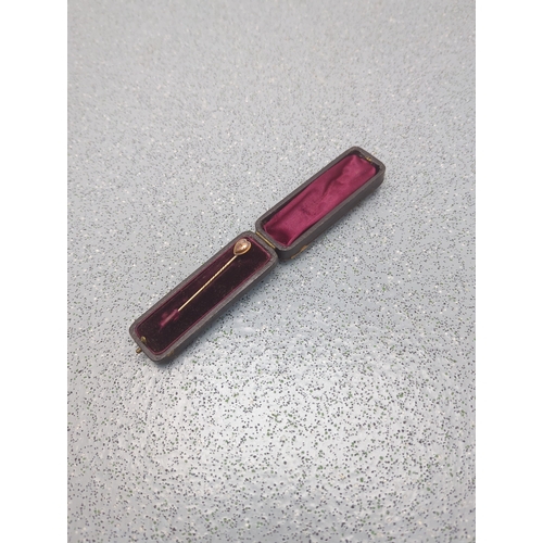 1933 - Heart-Shaped Stick Pin with Case - Marked 18 Karat