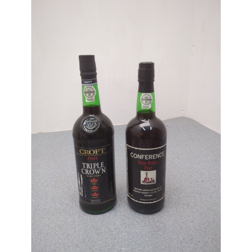 1998 - Lot of 2 Ruby Port Bottles including Croft Triple Crown