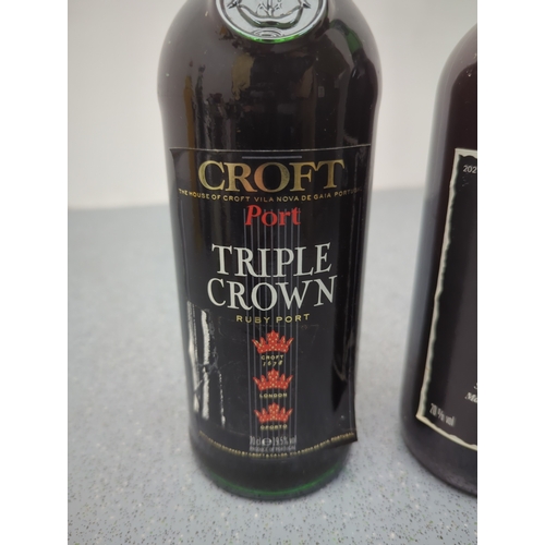 1998 - Lot of 2 Ruby Port Bottles including Croft Triple Crown