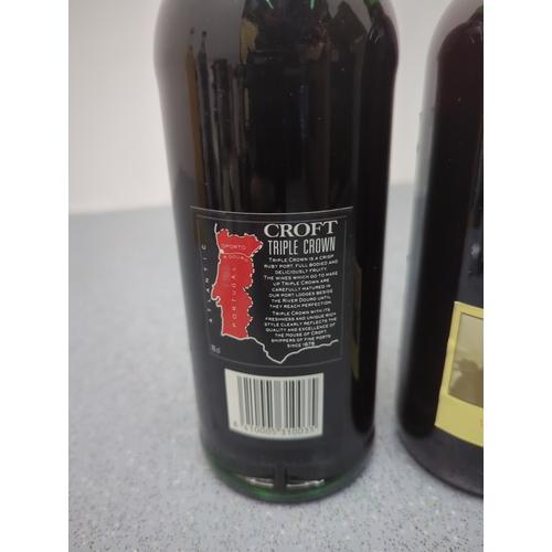 1998 - Lot of 2 Ruby Port Bottles including Croft Triple Crown