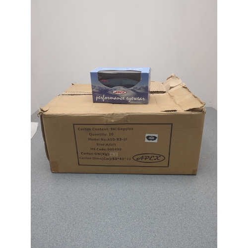 40 - Lot of 20 Apex A10-X3-0R Precision Vision Ski Goggles