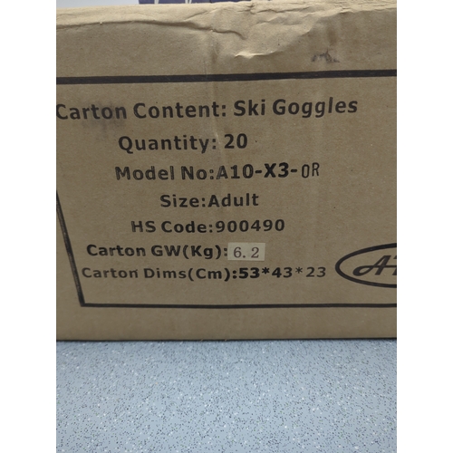 40 - Lot of 20 Apex A10-X3-0R Precision Vision Ski Goggles