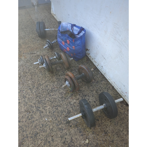 110 - Lot of 6 Dumbbells with Proiron Weights