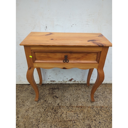 449 - Pine Side Table with Decorative Handle