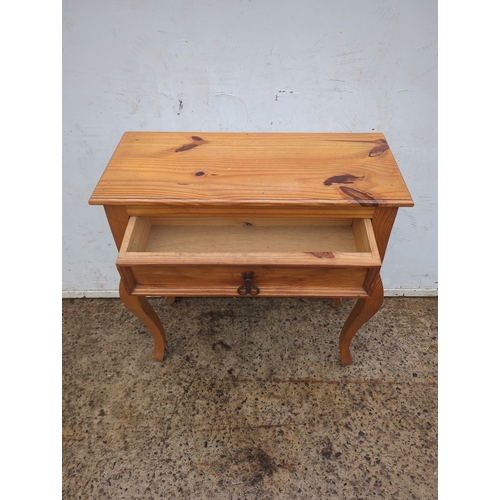 449 - Pine Side Table with Decorative Handle