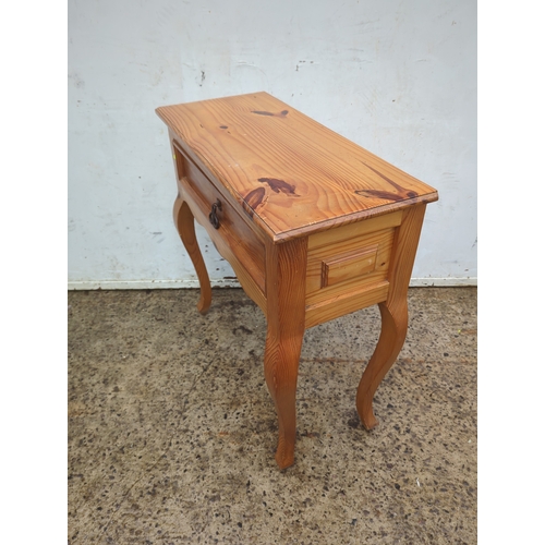 449 - Pine Side Table with Decorative Handle