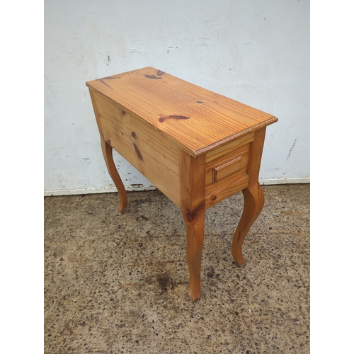 449 - Pine Side Table with Decorative Handle