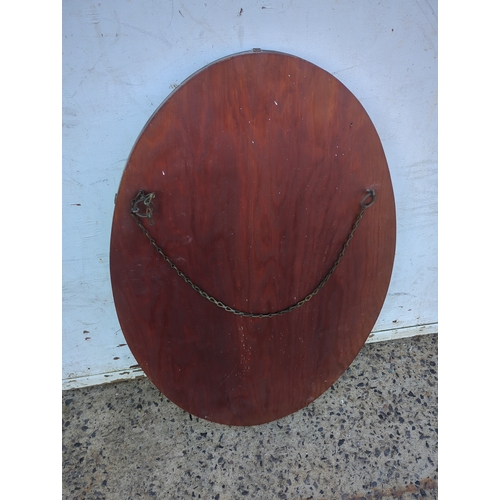 487 - Oval Wall Mirror with Chain Hanger