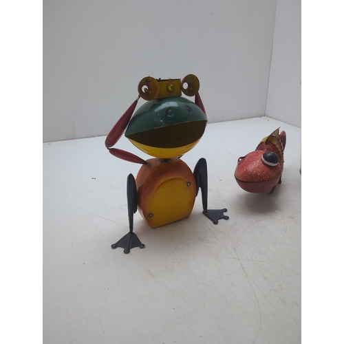 214 - Selection of Garden Decor Figures and Metal Bucket