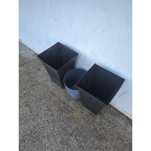 334 - Lot of 3 Metal Planters