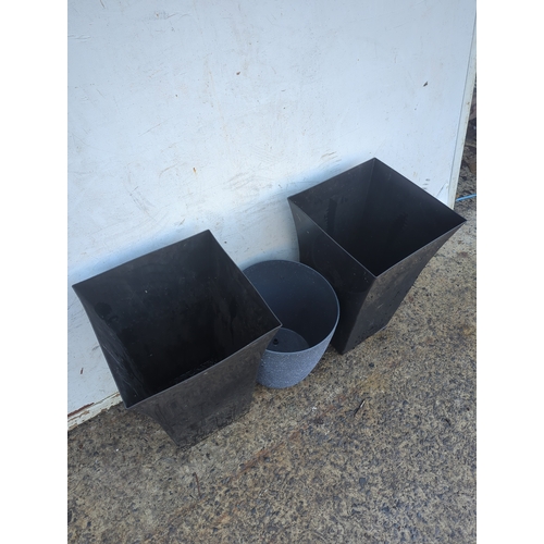 334 - Lot of 3 Metal Planters