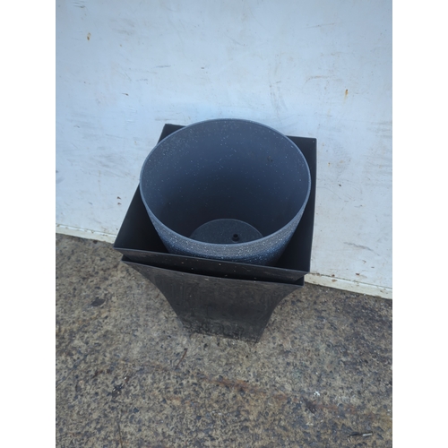 334 - Lot of 3 Metal Planters