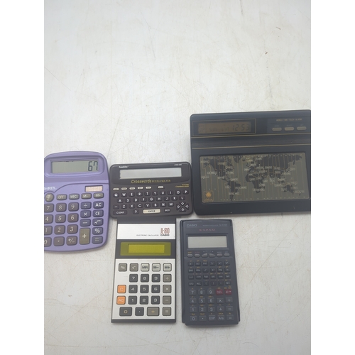 1523 - Lot of 5 Calculators including Casio FX-83WA and J-810