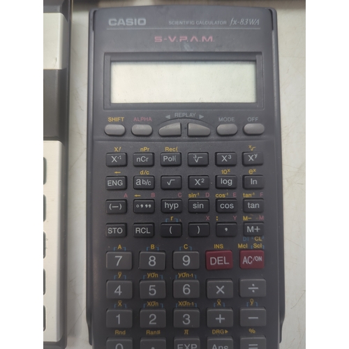 1523 - Lot of 5 Calculators including Casio FX-83WA and J-810