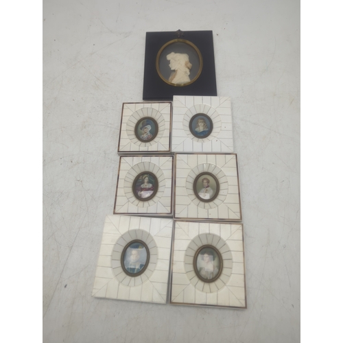 Lot of 7 Miniature Portrait Frames