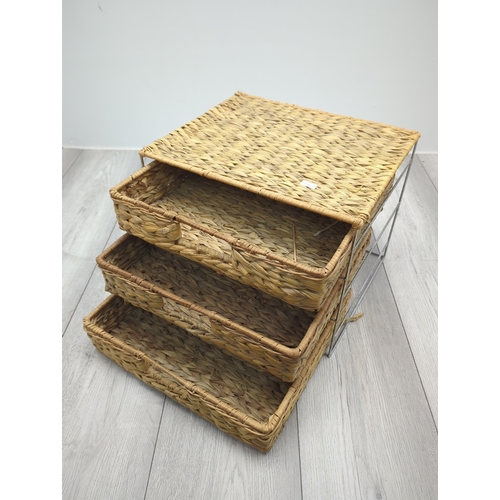 400 - Wicker Basket Storage Rack