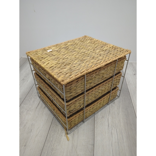 400 - Wicker Basket Storage Rack