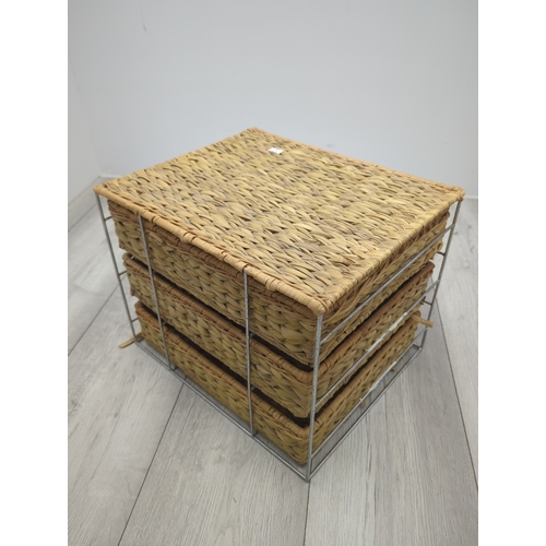400 - Wicker Basket Storage Rack