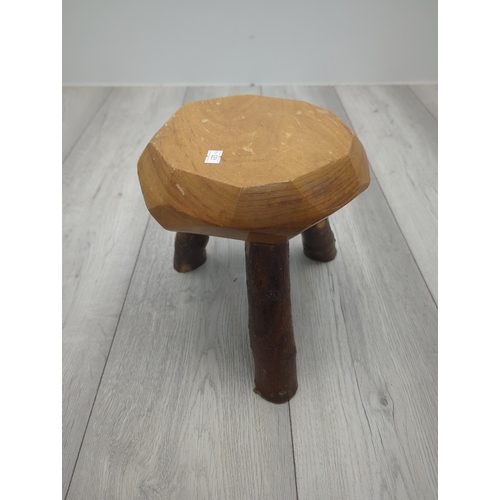 404 - Wooden Stool with Natural Finish