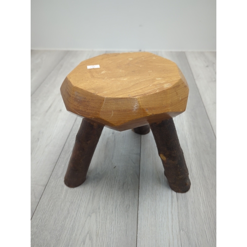 404 - Wooden Stool with Natural Finish
